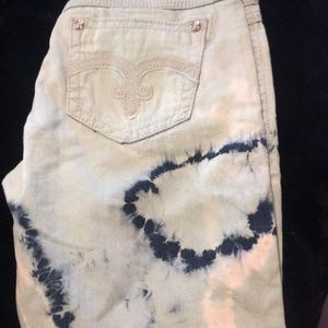 Womens Rock Revival shorts tie dye  blue size 29